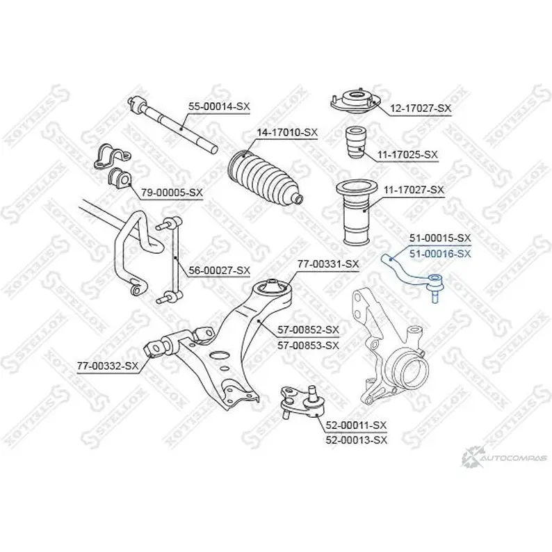 Рулевой наконечник STELLOX 51-00016-SX 3611544 4057276182011 EHK EQ3O изображение 0