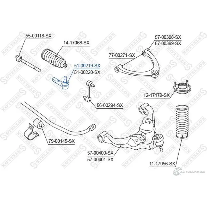 Рулевой наконечник STELLOX LT8 71 571050448 51-00219-SX 4057276502277 изображение 0