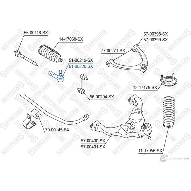 Рулевой наконечник STELLOX MW GIV 4057276502284 51-00220-SX 571050462 - Изображение 1