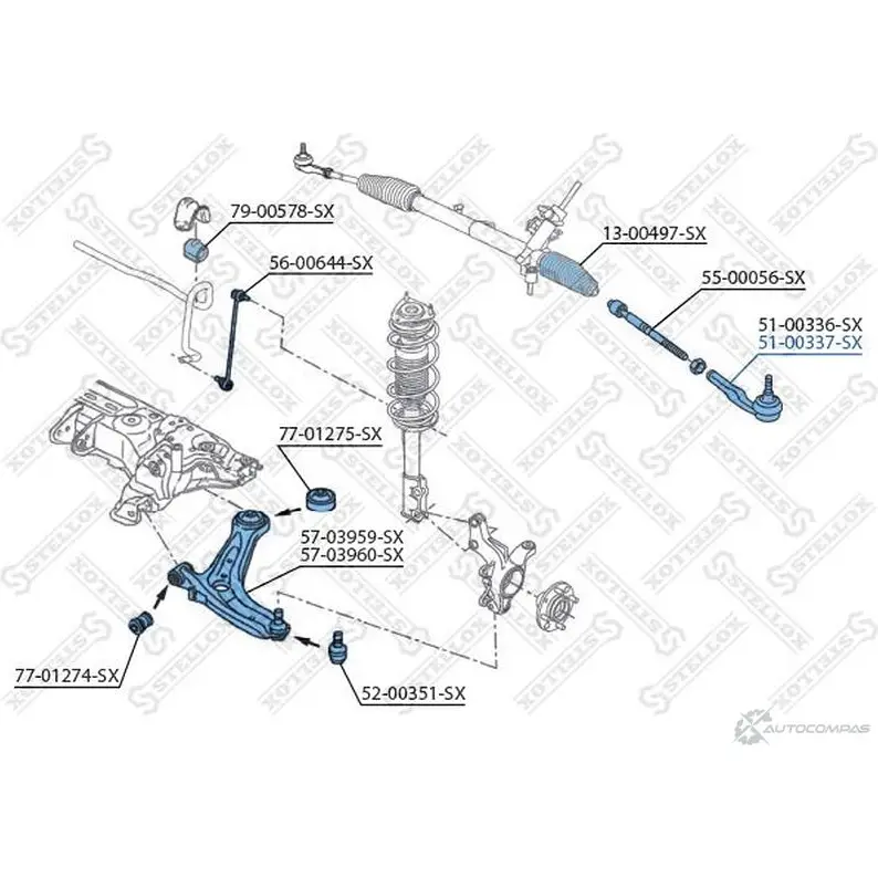 Рулевой наконечник STELLOX 4057276185098 3611735 51-00337-SX 5JAME A - Изображение 1