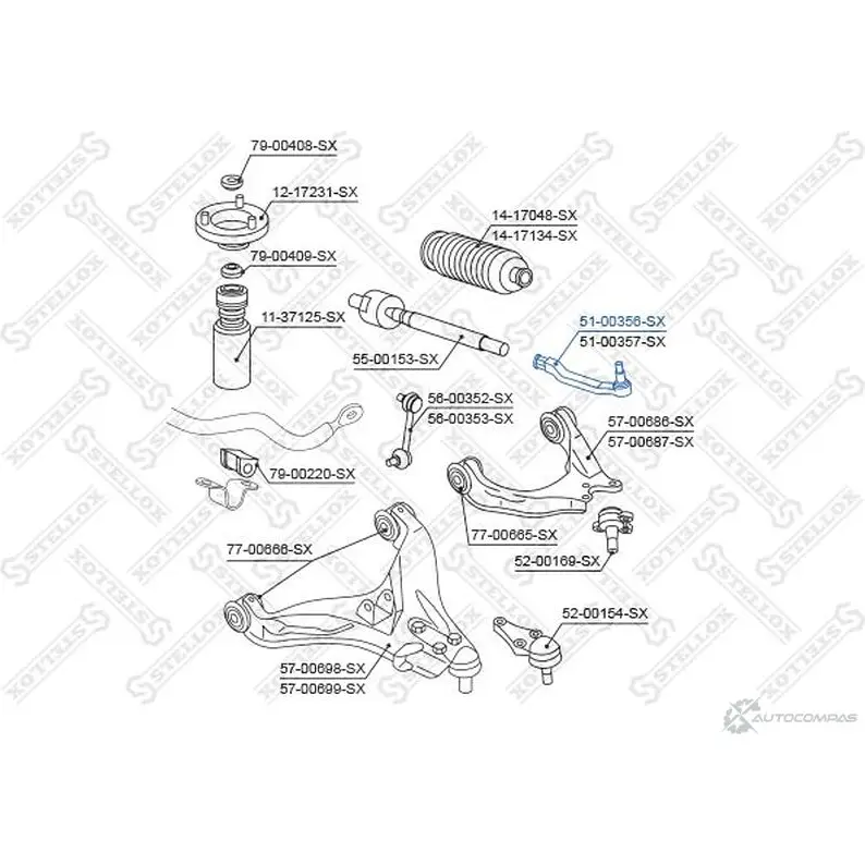 Рулевой наконечник STELLOX 4057276185227 3611749 KBMRF D 51-00356-SX изображение 0