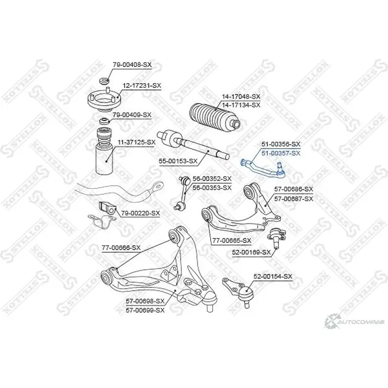Рулевой наконечник STELLOX GL YPQLY 4057276185234 51-00357-SX 3611750 - Изображение 1