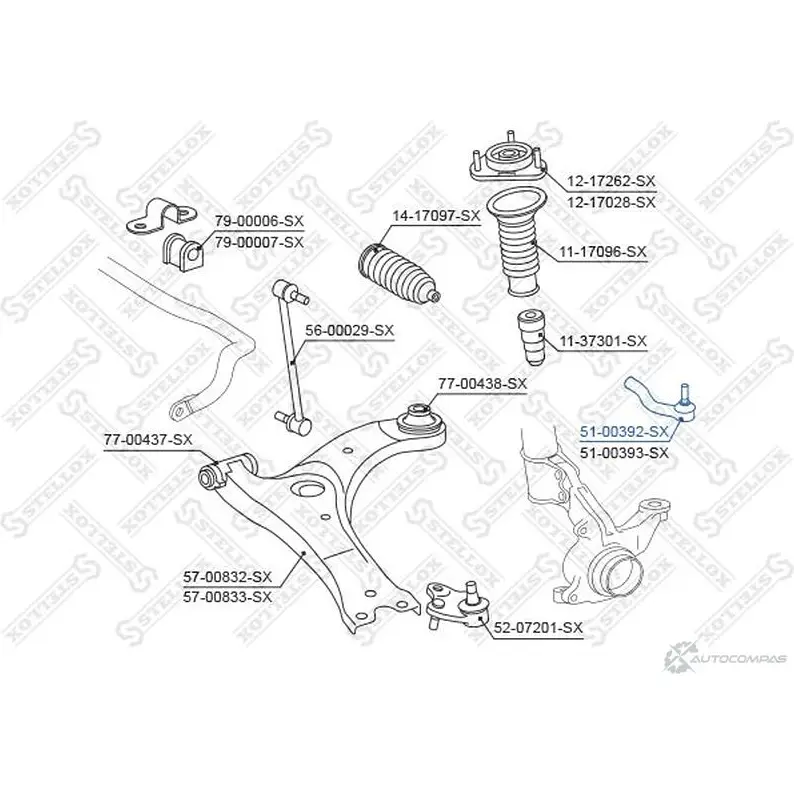 Рулевой наконечник STELLOX F8PS W9S 4057276185401 3611765 51-00392-SX - Изображение 1