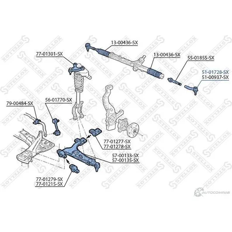 Рулевой наконечник STELLOX 4057276190283 8 DMD0 51-01728-SX 3612223 изображение 1