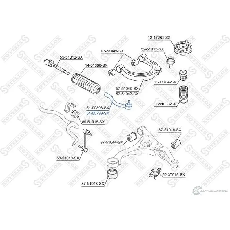 Рулевой наконечник STELLOX 3612359 51-05739-SX MR V8VCB 4057276191716 - Изображение 1