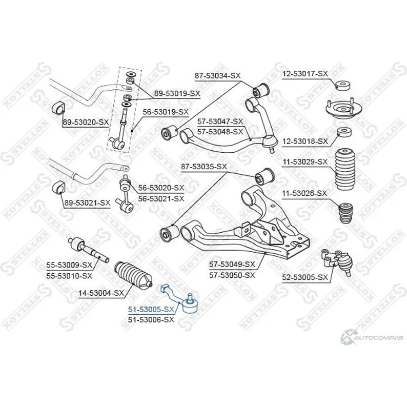 Рулевой наконечник STELLOX J7LW I4X 51-53005-SX 3612396 4057276192546 - Изображение 1