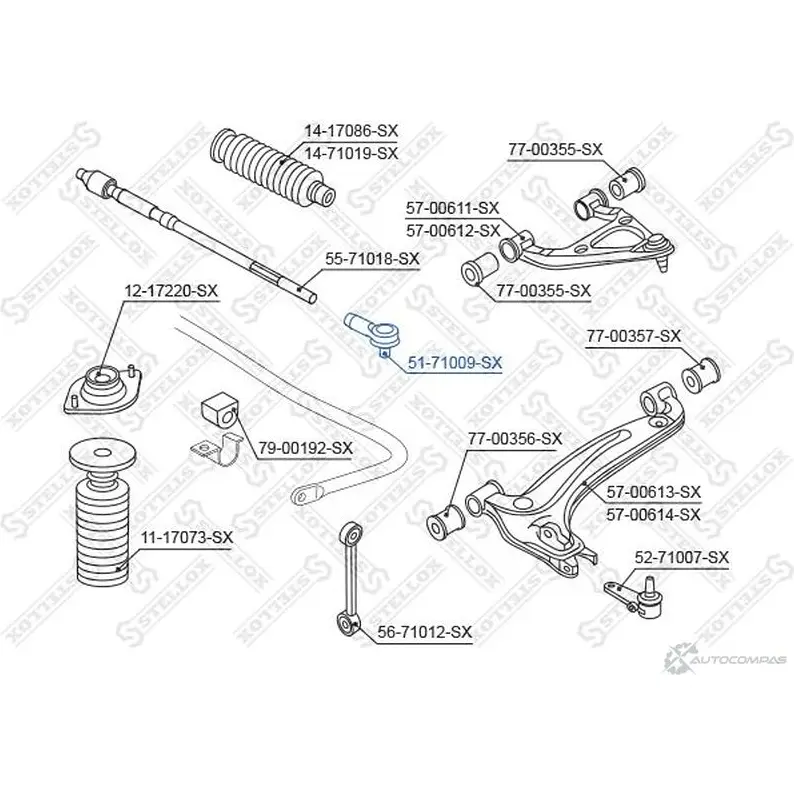 Рулевой наконечник STELLOX 4057276192805 3612420 2IMMP G 51-71009-SX