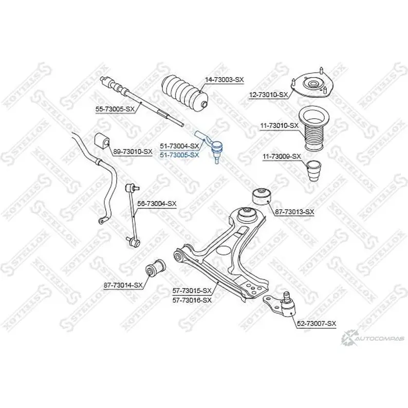 Рулевой наконечник STELLOX 51-73005-SX 4057276193154 B4A U2PI 3612446