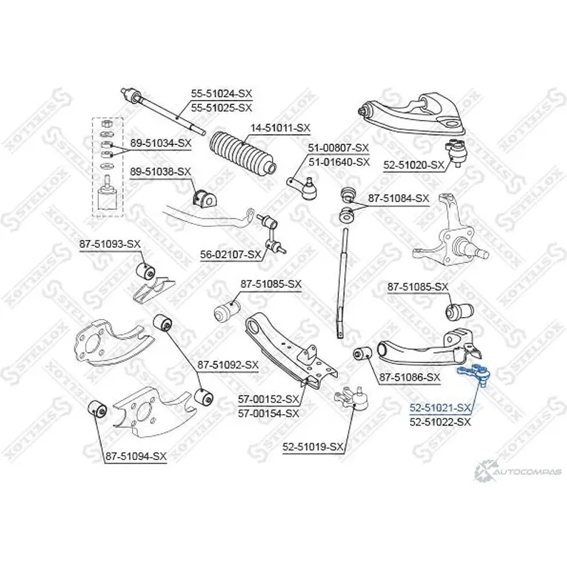 Шаровая опора STELLOX 52-51021-SX 3612997 C9H4FTS AOZY 3ET