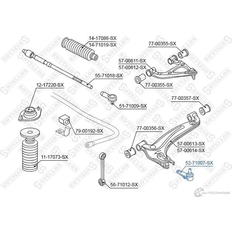 Шаровая опора STELLOX 3613011 52-71007-SX YQ 4Q13 5FY6L