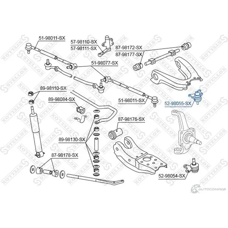 Шаровая опора STELLOX AYU PH 3613096 52-98055-SX 4OF9A изображение 0