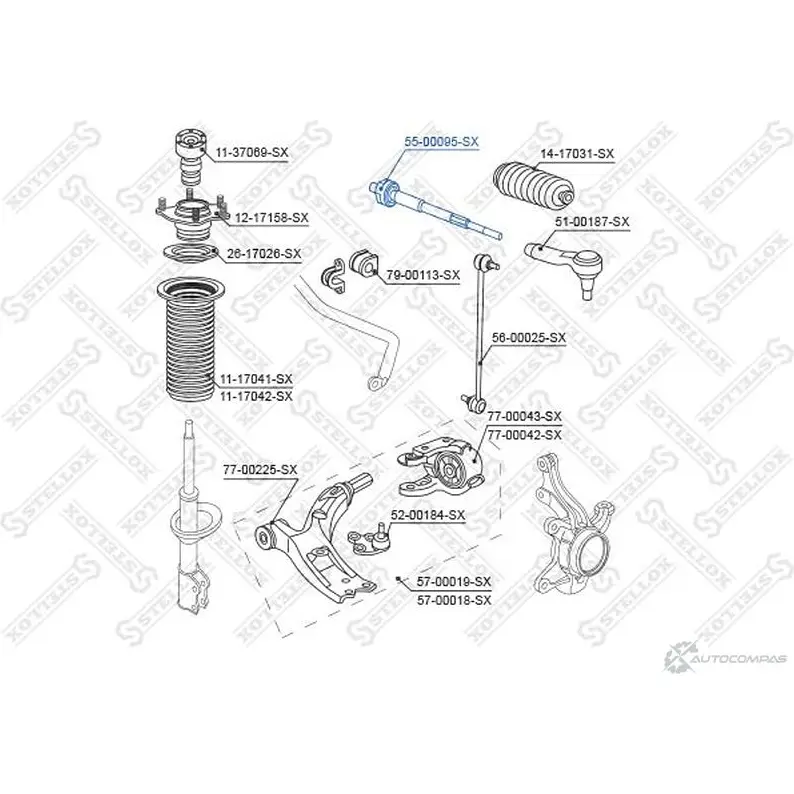 Рулевая тяга STELLOX 3613394 T5 OYY 55-00095-SX 4057276205291
