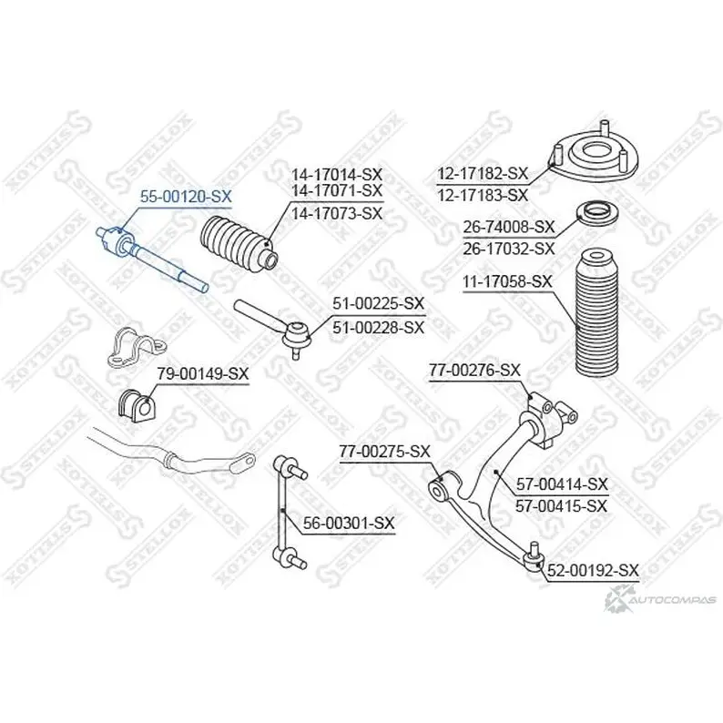 Рулевая тяга STELLOX 55-00120-SX 3613398 4057276502635 Q GRLYP изображение 0