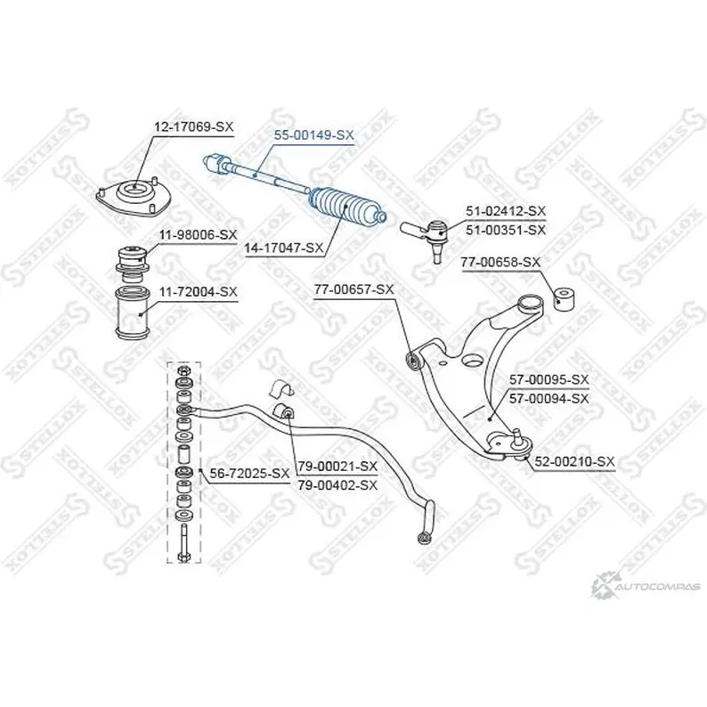 Рулевая тяга STELLOX GKEBT 6C 3613415 4057276205468 55-00149-SX изображение 1