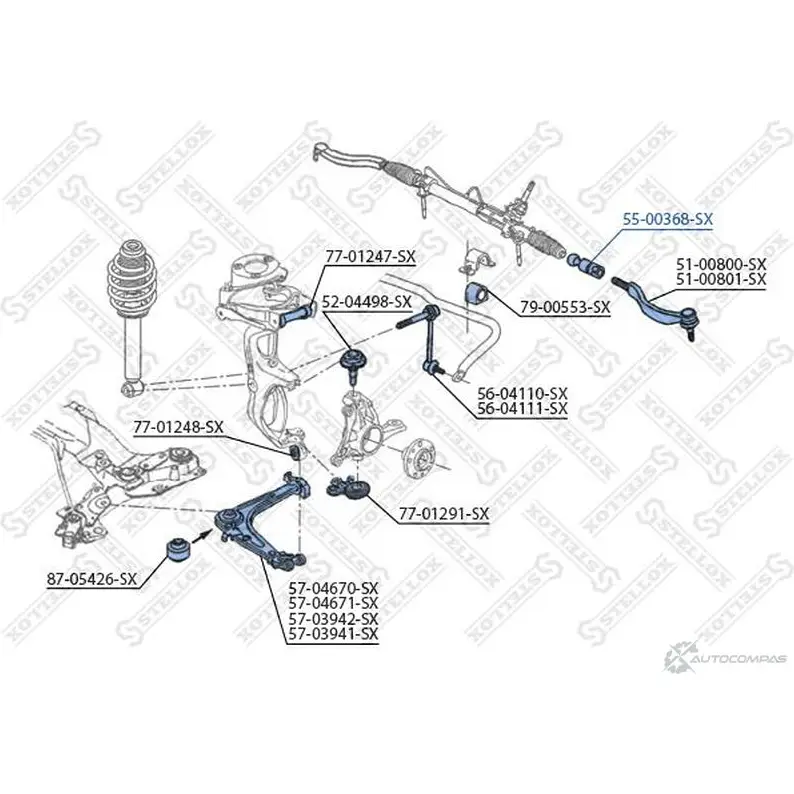 Рулевая тяга STELLOX 55-00368-SX 3613557 4057276206922 RYXO 3