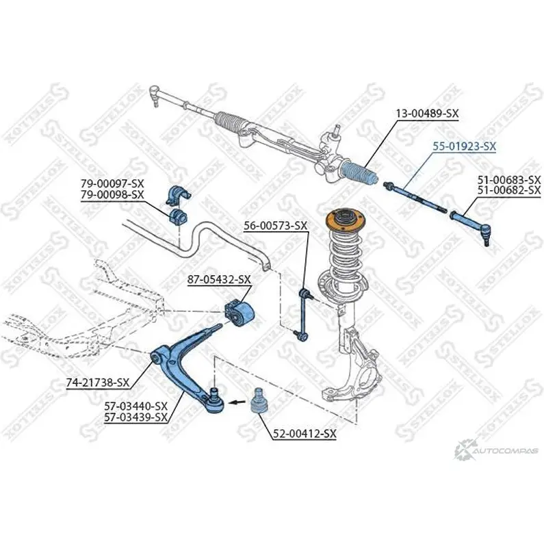 Рулевая тяга STELLOX 4057276208018 55-01923-SX 3613729 PKGE AO изображение 1