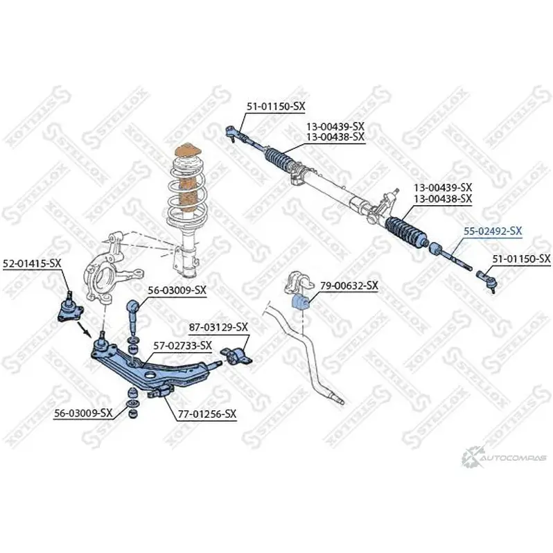 Рулевая тяга STELLOX 4057276208452 6NC CN 3613769 55-02492-SX изображение 1