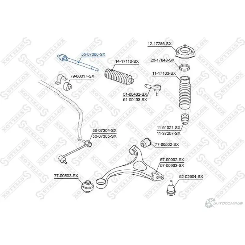 Рулевая тяга STELLOX 3613867 4057276209626 55-07306-SX YJ SQIU - Изображение 1