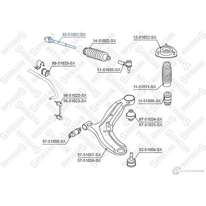 Рулевая тяга STELLOX M10M 9VT 4057276209985 3613888 55-51001-SX изображение 0