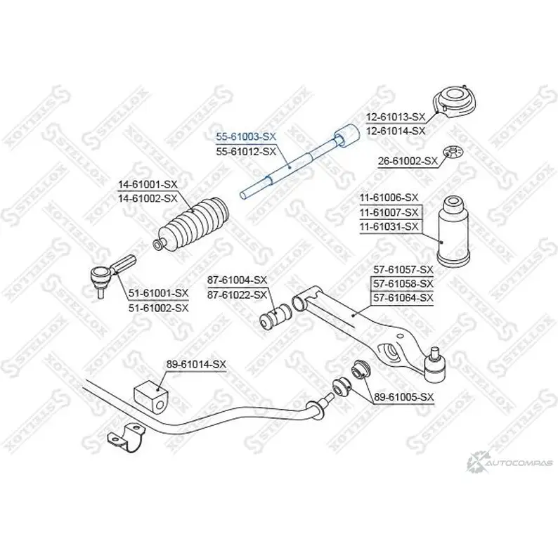 Рулевая тяга STELLOX 3613915 4057276210431 X5 WMQXS 55-61003-SX