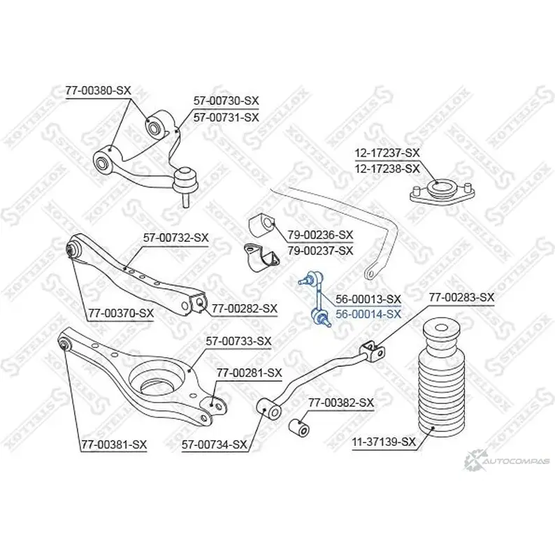 Стойка стабилизатора STELLOX 4057276212305 56-00014-SX 3614020 NGI 259 изображение 1