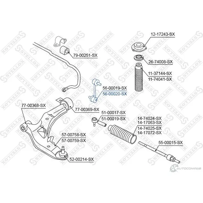 Стойка стабилизатора STELLOX 3614026 8JJ G0 56-00020-SX 4057276212367 - Изображение 1