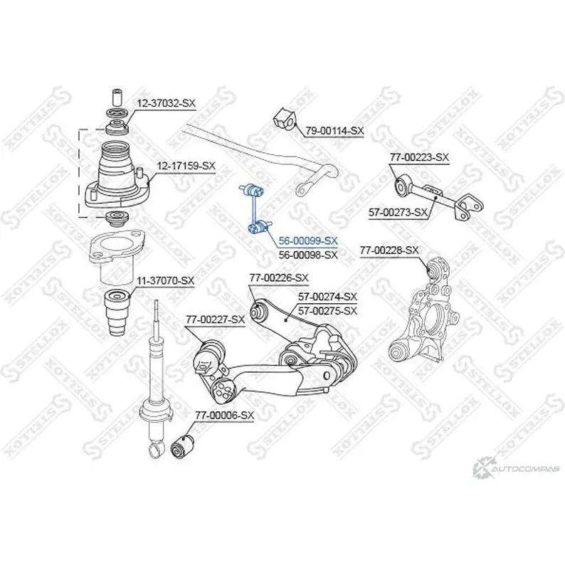 Стойка стабилизатора STELLOX ZFT 6W0 4057276213104 56-00099-SX 3614039 изображение 1