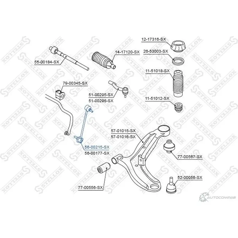 Стойка стабилизатора STELLOX 4057276213944 56-00215-SX 3614088 MDM 669 изображение 0