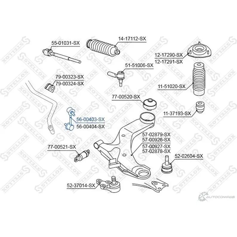 Стойка стабилизатора STELLOX 3614155 UOWVB 3 56-00403-SX 4057276214644 - Изображение 1