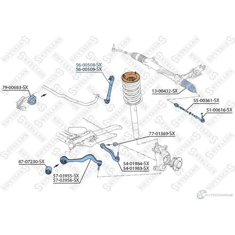 Стойка стабилизатора STELLOX 3614193 4057276215108 D P8OED 56-00508-SX изображение 0