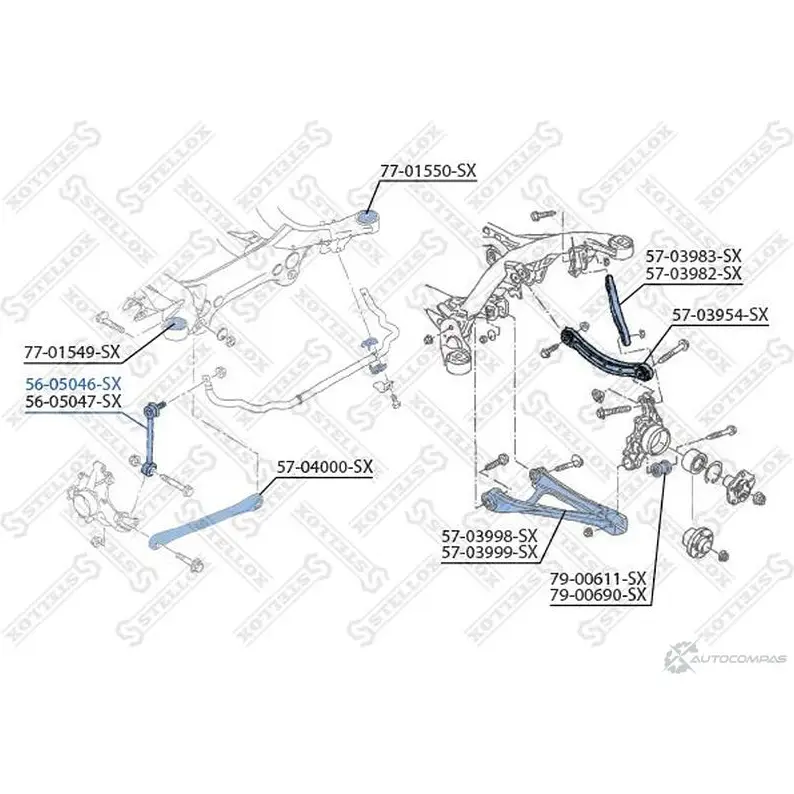 Стойка стабилизатора STELLOX 4057276219137 56-05046-SX 3614638 BLQH1 W2 изображение 1