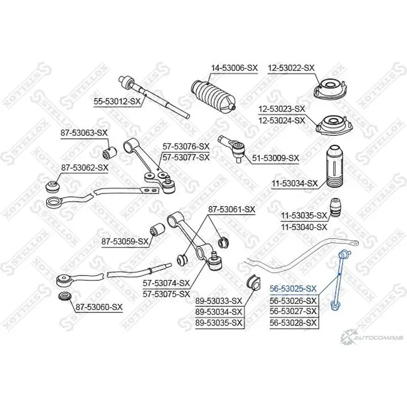 Стойка стабилизатора STELLOX 56-53025-SX 3614776 ALP F3 4057276220683