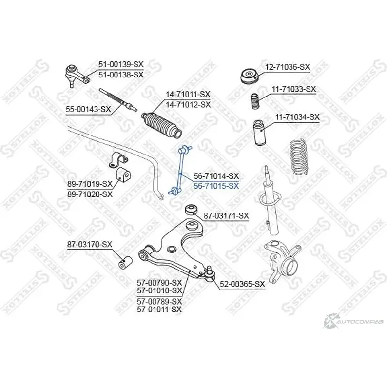 Стойка стабилизатора STELLOX 4057276221017 3FQ DF 56-71015-SX 149441427 изображение 1