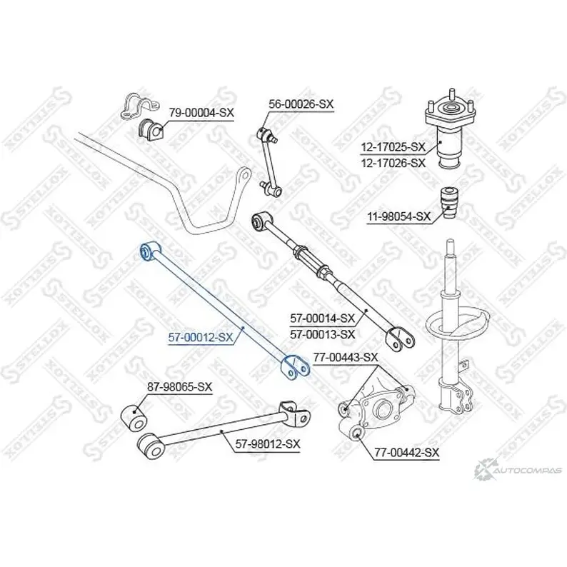 Рычаг подвески STELLOX 57-00012-SX 4057276222885 205571827 I 7W3PED изображение 0