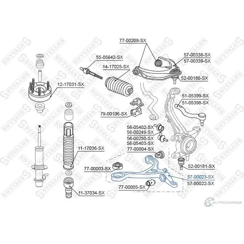 Рычаг подвески STELLOX 3614980 Z2WK K 57-00023-SX 4057276222991