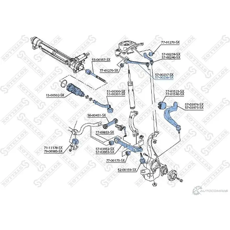 Рычаг подвески STELLOX CN3GC IN 57-00238-SX 3615082 4057276225244