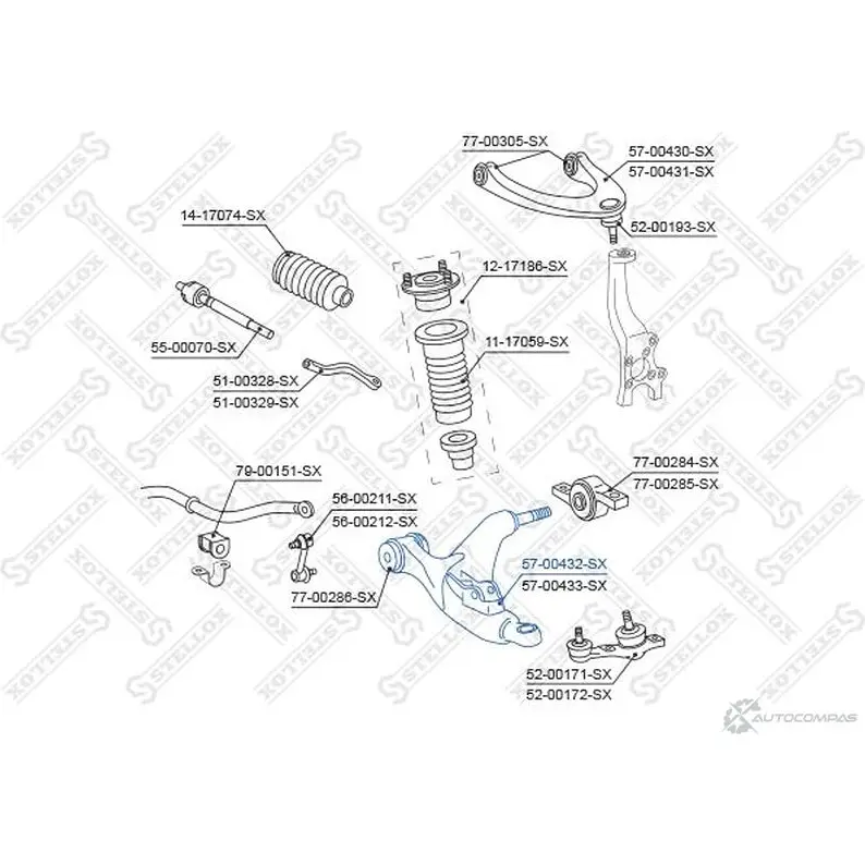 Рычаг подвески STELLOX 4057276225329 N8ET LCW 194179439 57-00432-SX изображение 0