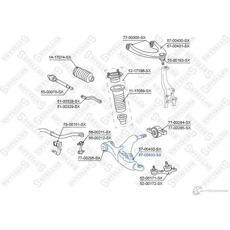 Рычаг подвески STELLOX 194246467 3JNKF ZI 57-00433-SX 4057276225336