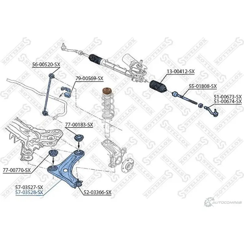 Рычаг подвески STELLOX QDBN7 F 3615324 4057276227897 57-03528-SX