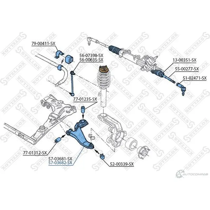 Рычаг подвески STELLOX 4057276229075 57-03682-SX 3615428 ASP XWRH изображение 1