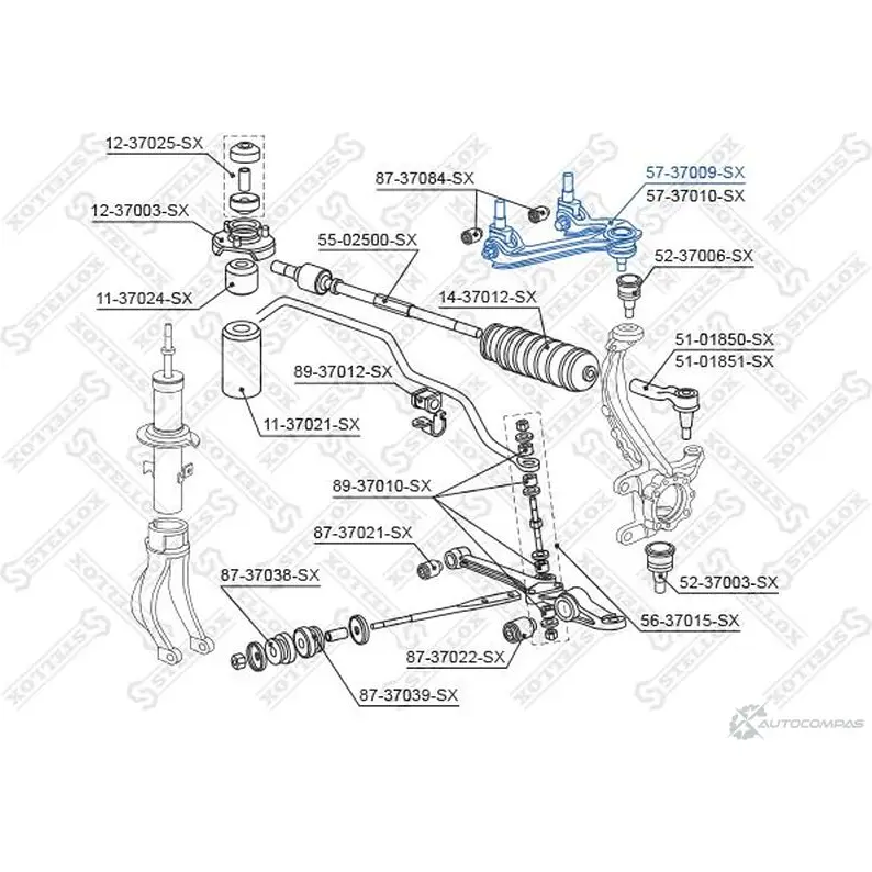 Рычаг подвески STELLOX 4057276232273 57-37009-SX 3615753 H F80A изображение 1