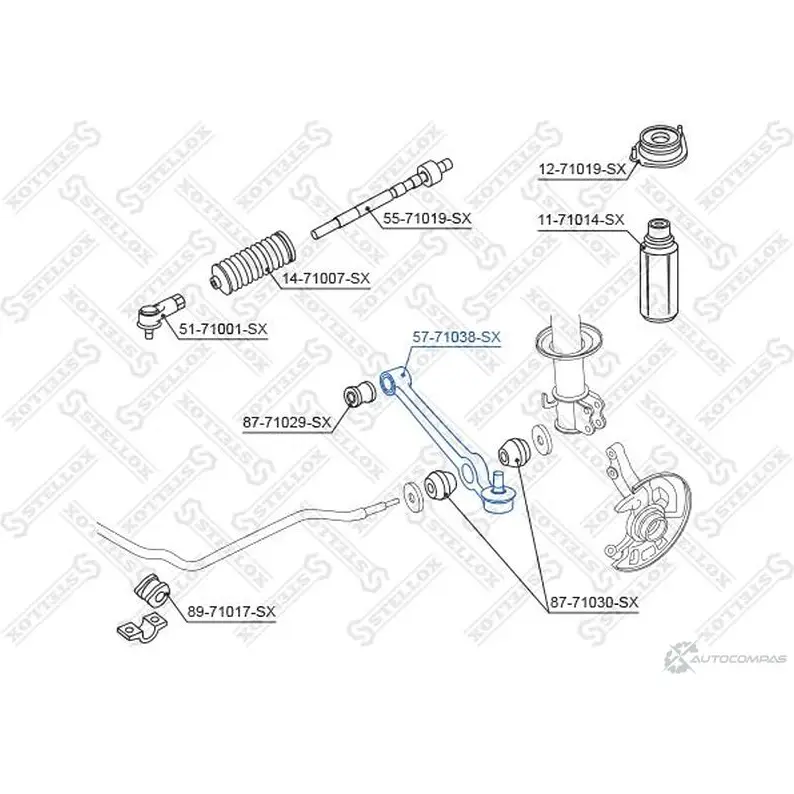 Рычаг подвески STELLOX 57-71038-SX 4057276236141 116201413 E3H II0 изображение 0