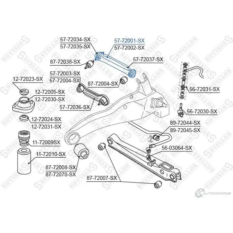 Рычаг подвески STELLOX 57-72001-SX 4057276237018 3615893 KITO JH изображение 1