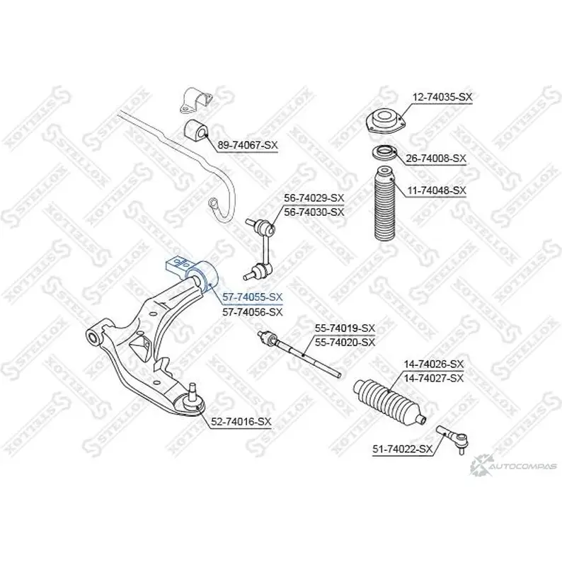 Рычаг подвески STELLOX 151671611 4057276238510 57-74055-SX G UKXR8 изображение 0