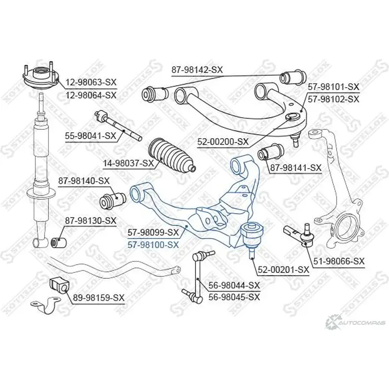 Рычаг подвески STELLOX 57-98100-SX 3615965 AV EFX 4057276239821