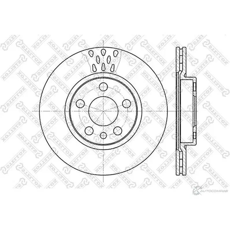 Тормозной диск STELLOX 3616821 4057276242944 H75 6X 6020-1923V-SX изображение 0