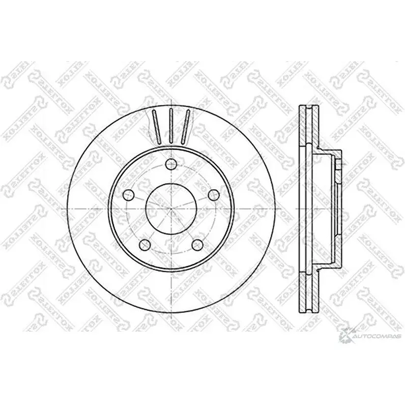 Тормозной диск STELLOX 4057276243422 ZVZC F 6020-2524V-SX 3616884