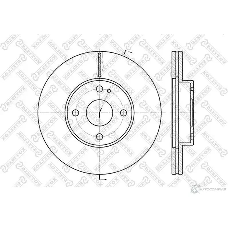 Тормозной диск STELLOX 4057276244184 3616936 1P GRJ 6020-3230V-SX