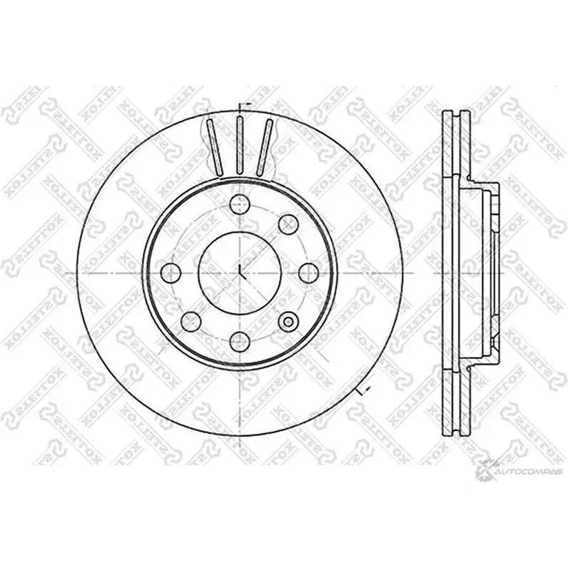 Тормозной диск STELLOX 4057276245075 3617001 L 2HSRKW 6020-3608V-SX изображение 0