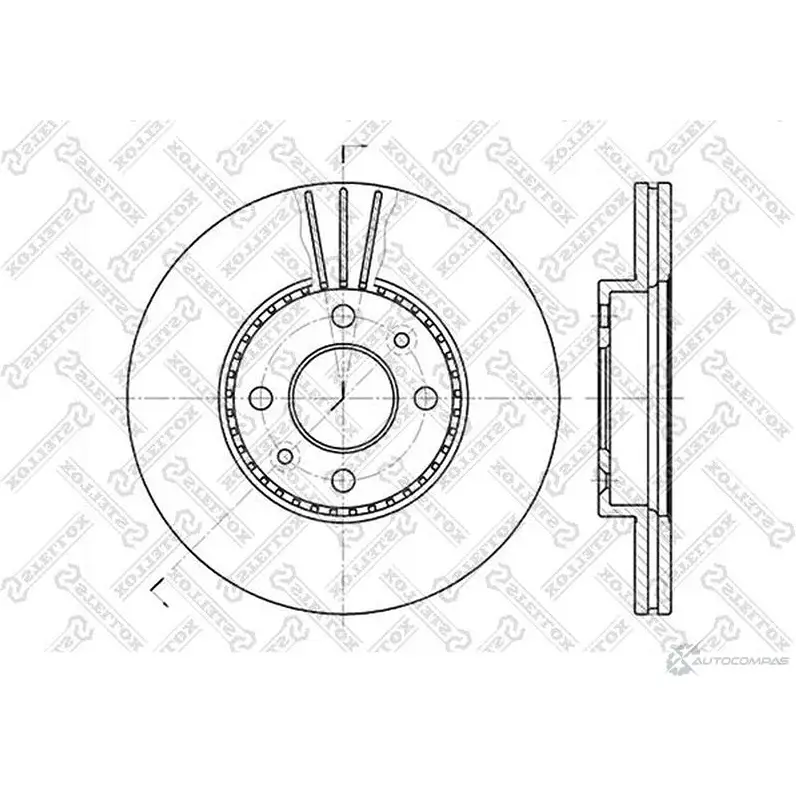 Тормозной диск STELLOX 1JO0 2UJ 3617044 4057276245594 6020-3911V-SX изображение 0